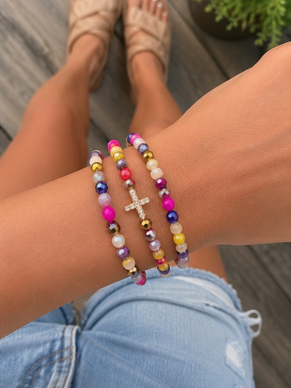 {Handmade} Colorful Beaded Bracelet Set